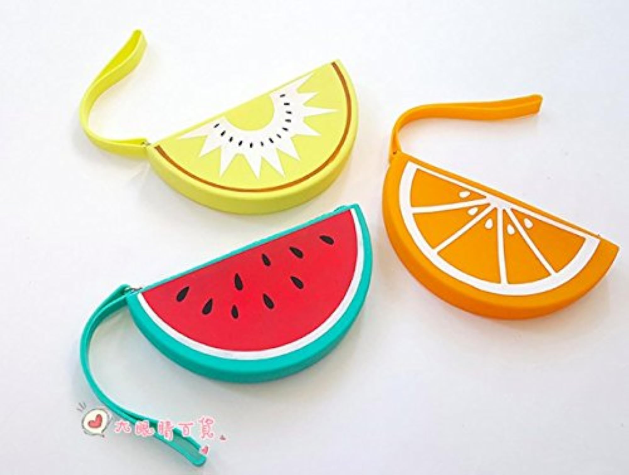 Set of 2 Silicon Waterproof Fruit Coin Purses, Creative Clutch